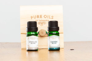 Stress Less and Calming Pure Oil Blends - 20 ml - in Bamboo Gift Box